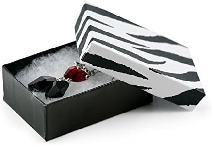 Zebra Print Cotton Filled Jewelry Box #32 (Pack of 100)
