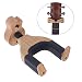 Langboss Wall Mount Guitar Hanger Hook Holder Keeper Auto Lock with Guitar Shape Solid Wood Base for Electric Acoustic Guitars Bass String Instrument
