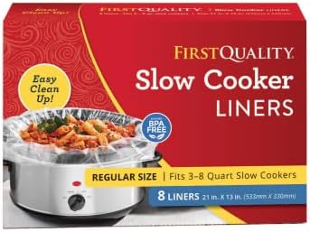 PanSaver Slow Cooker Liners - Disposable Liners for Instant Cleanup with No Scrubbing Fits 3-8 Quarts, 8 Count