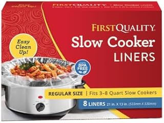 Slow Cooker Liners - Disposable Liners for Instant Cleanup with No Scrubbing (Fits 3-8 Quarts, 8 Count)
