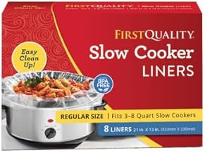 Slow Cooker Liners - Disposable Liners for Instant Cleanup with No Scrubbing (Fits 3-8 Quarts, 8 Count)