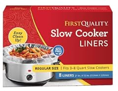 PanSaver Slow Cooker Liners - Disposable Liners for Instant Cleanup with No Scrubbing Fits 3-8 Quarts 8 Count
