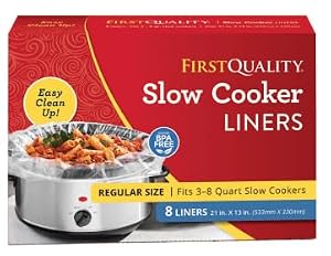 PanSaver Slow Cooker Liners - Disposable Liners for Instant Cleanup with No Scrubbing Fits 3-8 Quarts 8 Count