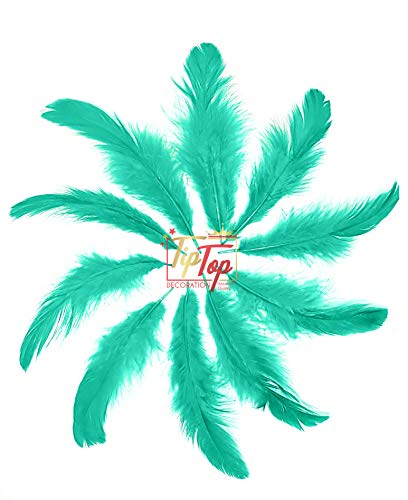Image of Natural Dyed Feathers 10 cm (80 pieces) (Turquoise)