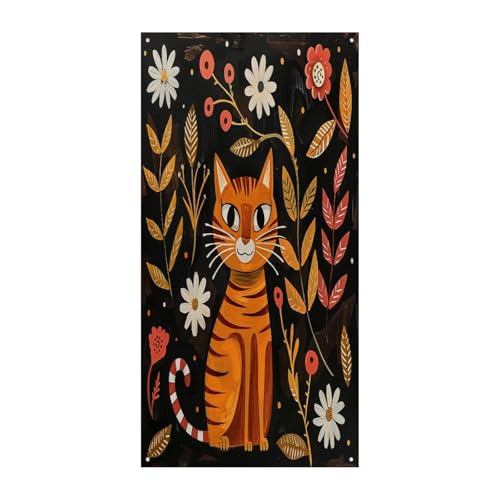 Couverture de porte chat pour une décoration d'entrée accueillante et ludique de 90x180 cm