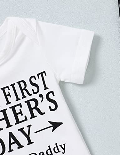 Sinda Happy First Father's Day Newborn Baby Boys Outfit Short Sleeve Infant Romper And Short Pants 2Pcs Clothes Set #TOP3