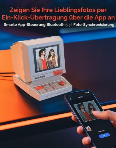 Divoom MiniToo Retro PC-Bluetooth-Lautsprecher mit Pixel-Display, DIY Pixelmotiven, Bluetooth & USB-Audio, Wecker mit weißem Rauschen – für Schreibtisch, Büro, Gaming, auch als Geschenk geeignet - Bild 6