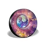 Material de la cubierta del neumático: Hecho por la tela del poliester, no sólo a prueba de polvo e impermeable pero también sol y resistente a la corrosión, mejorará grandemente el aspecto del vehículo y de mantener el neumático de repuesto limpio. Será un buen regalo para que usted pueda dar a su amigo o familia que le gusta viajar