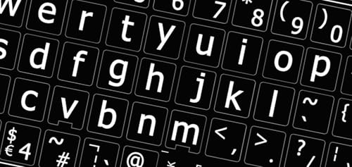 Pegatinas de teclado letras minúsculas grandes US negro miniatura 4