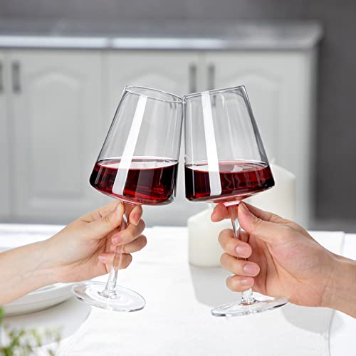 Foto von Amisglass Weingläser 500 ml, 6er Set Weinglas für Rotweine und Weißweine, bleifreie & transparente Weinkelche, spülmaschinenfeste Cabernet-Rotweingläser, hochwertige & elegant