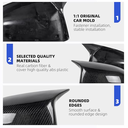 KARTONMOTOR Real Carbon Fiber Mirror Cover Cap Trim Compatible with BMW X3 G01 X4 G02 X5 G05 Door Rearview Mirror Cover Car Accessories Decorative, 1pair(Left-Right) (for BMW G01) by KARTONMOTOR - Image 7
