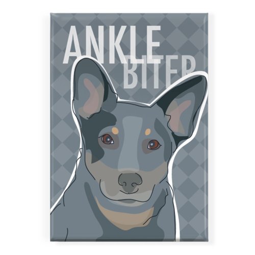 Pop Doggie Ankle Biter Cattle Dog Blue Heeler Fridge Magnet