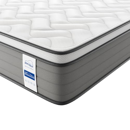 wowttrelax 4FT6 Double Mattress, 10 Inch Pocket Sprung Mattress, 9-Zone Support & Sleep Cooler, Edge Support & Motion Isolation