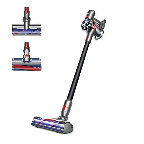 Dyson V7 Absolute Cordless Stick Vacuum Cleaner: Lightweight Design, Up to 30 Minutes Fade-Free Suction, Deep Cleans Carpets, 2 Tier Radial Cyclones, Direct-Drive Motor Head (Black) + Sponge Cloth