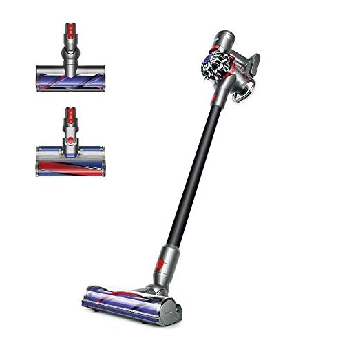 Dyson V7 Absolute Cordless Stick Vacuum Cleaner: Lightweight Design, Up to 30 Minutes Fade-Free Suction, Deep Cleans Carpets, 2 Tier Radial Cyclones, Direct-Drive Motor Head (Black) + Sponge Cloth