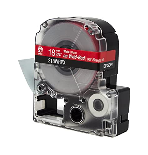 Epson LABELWORKS 218WRPX Label Tape - White on Red - 3/4" (18mm), 30ft by LABELWORKS - Used condition - Image 3