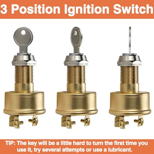 Boat Ignition Switch with Keys 3 Terminal 3 Position Off-On-Start MP39060-1 by HEMRUNK - Used condition - Image 5