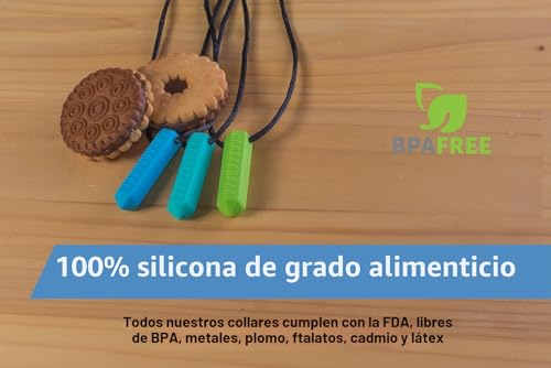 Miniatura 5 de Tilcare Chew Chew Colgante - Lo Mejor Para Niños O Adultos A Los Que Les Gusta Morder O Tienen Autismo - Colgante Masticable De Silicona