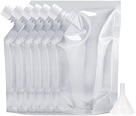Concealable And Reusable cruise sneak flask Pouches flask kit Rum Runner Plastic Bags for Sneak to go flask (8OZ-6PCS)