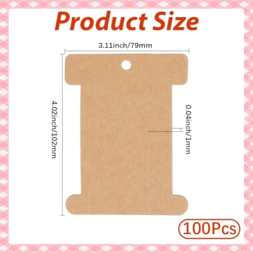 100PCS Burlywood Floss Holder Card Organizer for Sewing Making — 사진 2