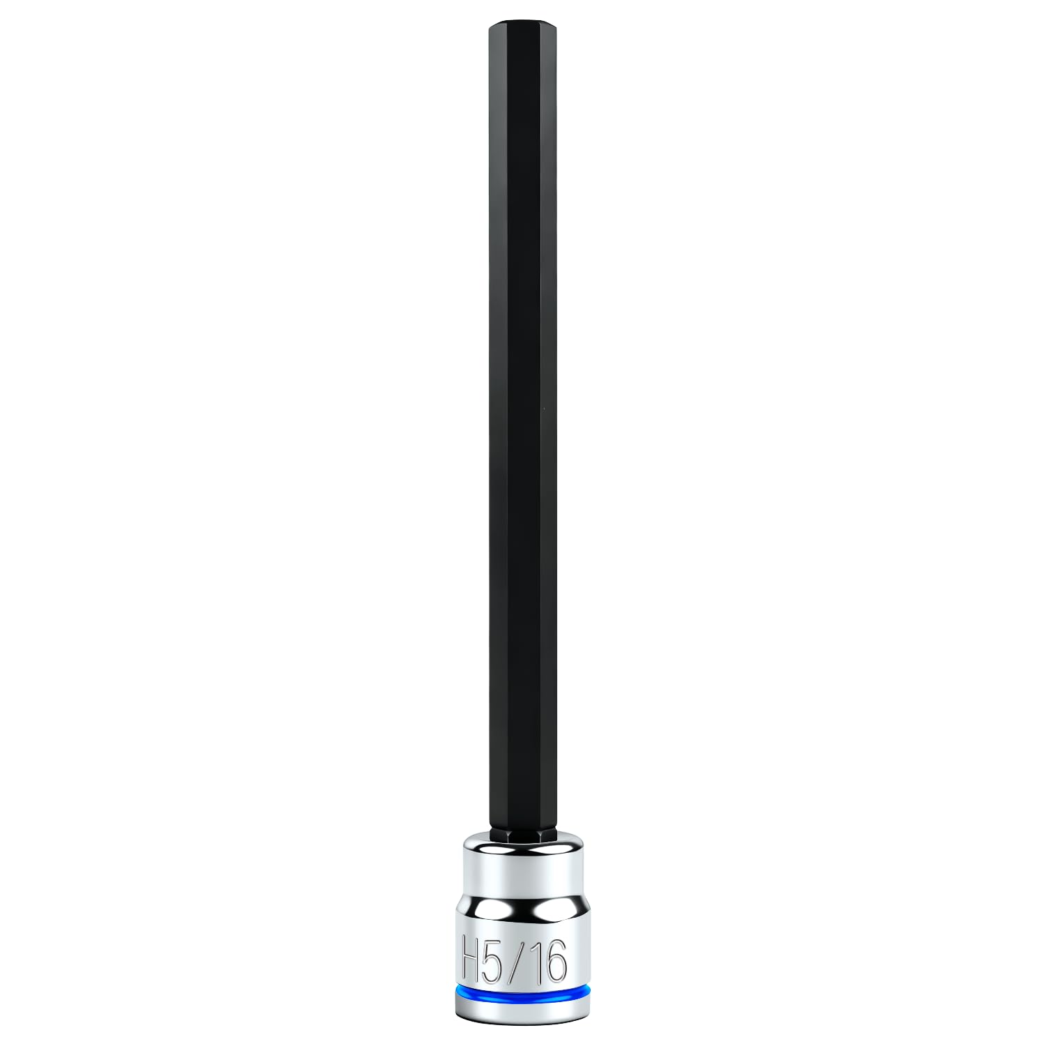 3/8 Inch Drive Long Hex Bit Socket, H5/16, Full Polished, Premium CR-V &amp; S2 Alloy Steel Head Made for Auto/Mechanical
