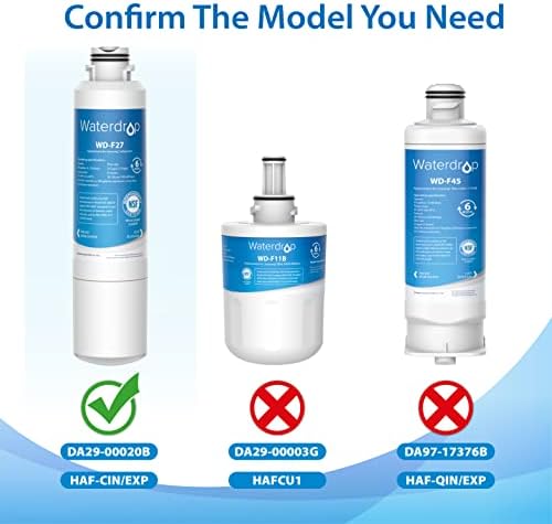 1X Waterdrop DA29-00020B Fridge Freezer Water Filter, Replacement for Samsung DA29-00020B HAF-CIN EXP, DA29-00020A DA29-00019A DA97-08006, DA97-08043ABC, Kenmore 46-9101, REFSVC, AP5271937, HDX-FMS-2