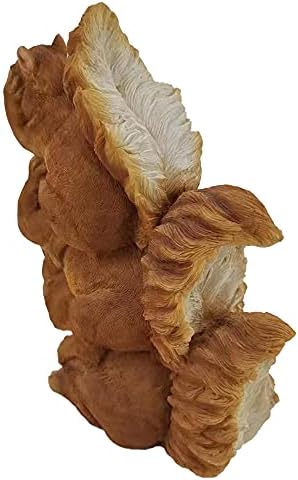 Garden Home Decor - Realistic 12 Inch Red Squirrels Lawn Statue - Hand Painted Figurine - Intricate Detail Suitable for Indoor or Outdoor Use - Frost and Fade Resistant Animal Squirrel Patio Ornament