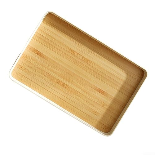 Plateau à thé rectangulaire en plastique ZYWUOY pour servir du café, des boissons, des desserts, etc