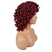 AIDUSA Short Loose Red Curly Wig Afro Synthetic Wig Natural Half Short Wigs for Black Women Fluffy Red Wig Weave Curly Wigs with Bangs for Women (Red)