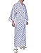 Japanese Casual Kimono Traditional Easy Wearing Cotton Yukata Robe for Men with Belt and tabi Socks(007,L)