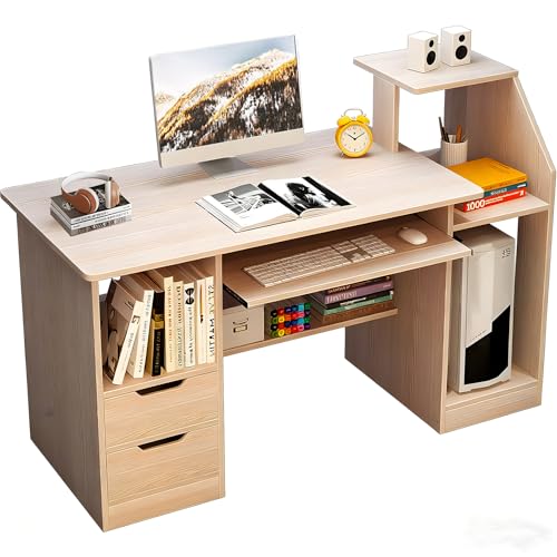 La mejor comparación de Escritorio Minimalista los preferidos por los clientes. 49 Escritorio Minimalista para Computadora con Soporte para Teclado, Escritorio Moderno con Cajones y Repisas, Estructura Resistente, Mesa para Home Office, Habitacion o Juvenil,...