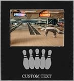Bowling Faux Leather Black Leatherette Personalized Group Picture Family 4x6 Custom Landscape Horizontal Kid's Photo Customized Frame