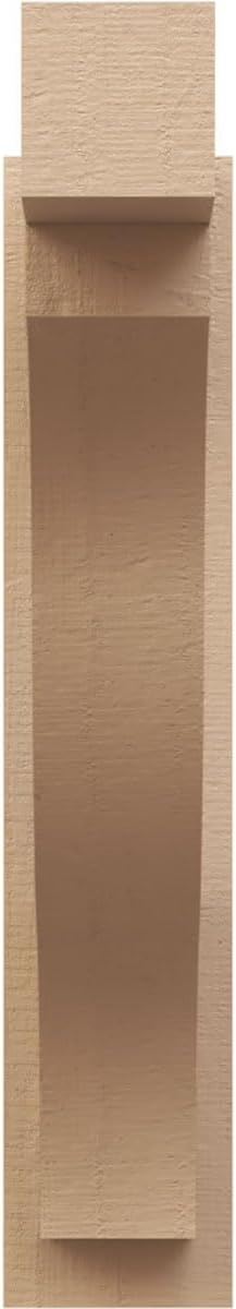 Ekena Millwork 6"W x 22"D x 30"H Funston Block Rough Cedar Woodgrain TimberThane Outlooker, Primed Tan