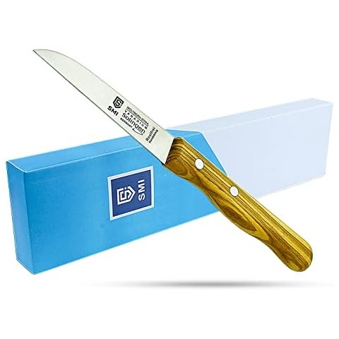 SMI - 18 cm Schälmesser Solingen Gemüsemesser Edelstahl Obstmesser Scharfe Gerade Klinge Oliven Holzgriff - nicht spülmaschinenfest Cover