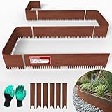 20ft. 6-Pack Cor-Ten Steel Landscape Edging - 40' L x 8' H Lawn Edging with 6...