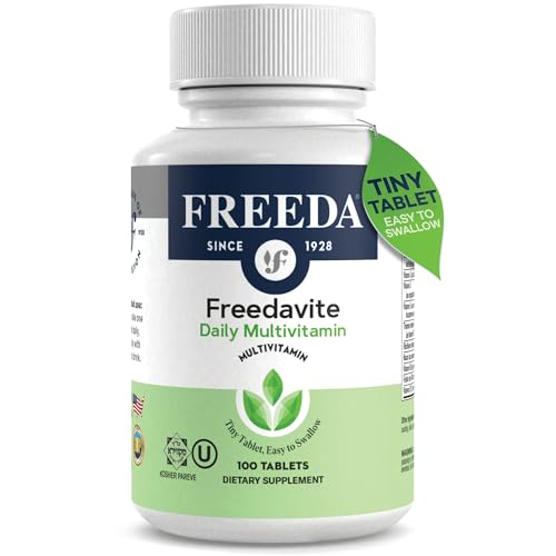 Freedavite Tiny Tablet - Moderate Multivitamin for Men and Women - Vitamin A, C, D, E, B1, B2, B6,...