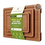 3 Packs Bamboo Cutting Board Set with Non Slip Feet and Over Sink Nice Solid Thick Wood Juice Groove Chopping Board Extra Large Big Small Best Hardwood Kitchen Counter Organic Vegetable