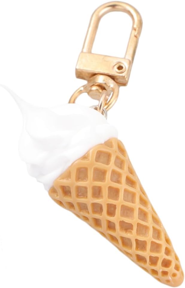 SOIMISS 2pcs Ice Cream Hanging Key Ring Metal Pendant Key Holder