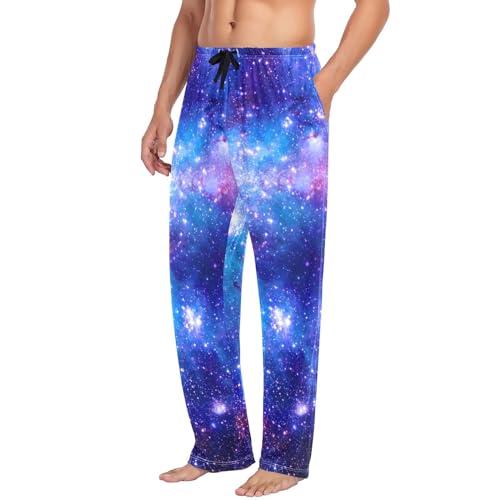 ALAZA Nebula Gas Cloud Deep Outer Space Men's Pajama Pants Men Cotton Pajama Bottoms with Pockets, S4