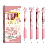 Joucien 4 pezzi/scatola - 0,5 mm acrilico patch penna neutra, carino rosa premere penna neutra - rosa
