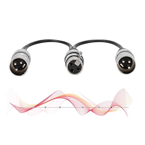 FECAMOS Adaptador divisor Y, cabo XLR de 30 cm liga de zinco multifuncional compacto para alto-falan