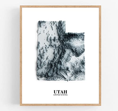 Eleville 28.9x35.6 cm, ungerahmt, Utah United States, Landansicht, abstrakt, moderne Reliefkarte, Kunstdruck, Poster, Wand, Büro, Heimdekoration, Heimatstadt, Einweihungsfeier wgn854 Cover