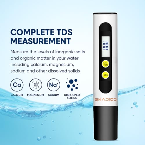 Image of SKADIOO TDS Meter for Water Testing, Digital TDS Meter, Water TDS Meter Digital for Home, Water Testing Kit, Water Hardness Test Kit for Measuring Tds and Ppm for Drinking Water, Swimming pool
