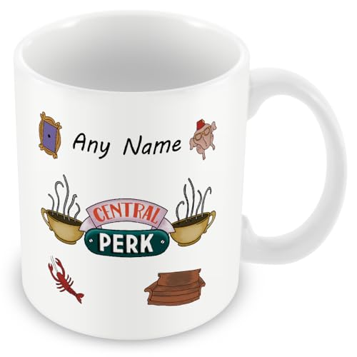 Image of MUGGZ Personalised Friends Central Perk Coffee Cup - Cosy Show-Inspired Gift for Men Women Friends Colleagues - Personalised Ceramic Mug (11oz) - The One Where