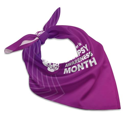 Csemeie November Is National Epilepsy Awareness Month Bandana Hair Scarf Headband Adjustable Neckerchief for Men Women Decor