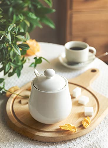 Sweese 481.101 Porcelain Sugar Bowl, 12 Ounce Sugar Canister With Spoon And Lid For Home And Kitchen, White #TOP4
