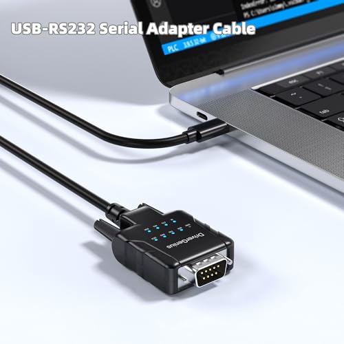 DriverGenius SerialPulseX Serie | USB-C auf Seriell RS232 Kabel mit 9 x LED Statusanzeige – Vollständige Pin‑RS232‑Unterstützung für Echtzeit‑Kommunikationsdiagnose - Windows, macOS, Linux