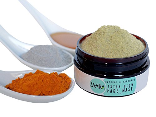 EXTRA GLOW 100% Natural Handcrafted Clay Mask w/Turmeric | Healing Betonite for Glowing Skin | Deep Cleansing & Exfoliation, Pore Minimizer, Tighten Skins, Reduces Wrinkles & Acne Scars