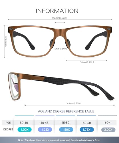 Image of ANYLUV Blue Light Glasses Men, Relieve Eyestrain and Eye Protection, Al-Mg Metal Computer Blue Light Blocking Glasses