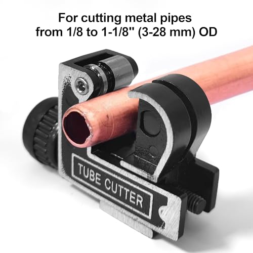 Image of Quacc Mini Pipe Cutter 1 /8 to 1-1 /8 Inch Copper Tubing Cutter Pipe Cutting Tool Tube Cutter Metal Pipe Cutter for Cutting Copper Pipe, Brass Pipe, Aluminum Pipe, Steel Pipe